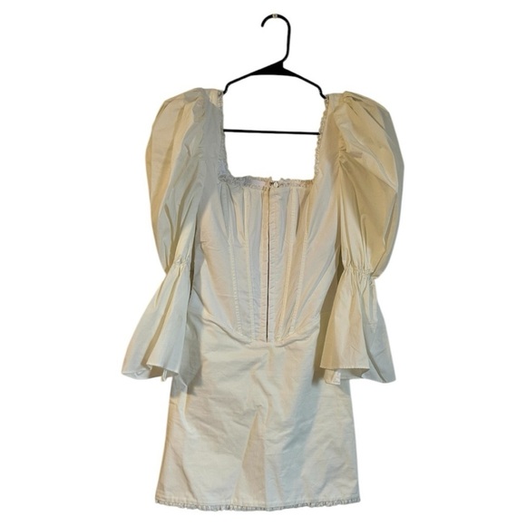 NWOT House of CB MATILDA Of WHITE PUFF SLEEVE CORSET DRESS - Picture 4 of 13